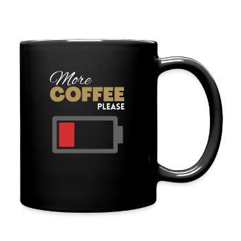 More Coffee Please low battery - Full Colour Mug - black - Right