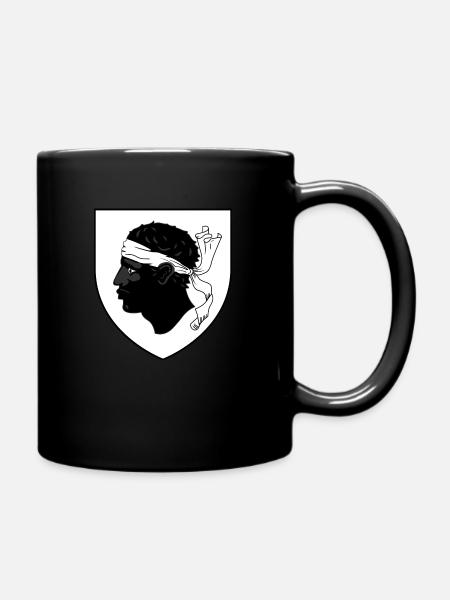 Wappen Korsisches Logo Maurischer Kopf - Tasse einfarbig - Schwarz