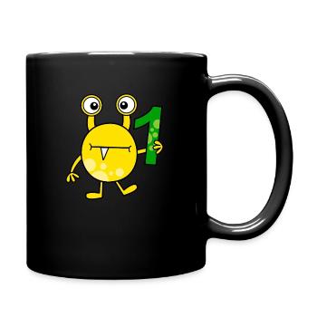 Funny Cartoon Number One Monster - Full Colour Mug - black - Right
