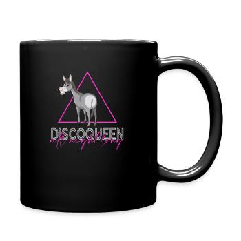 Esel ist discoqueen Dorfleben im Eselstall - Tasse einfarbig - Schwarz - Rechts
