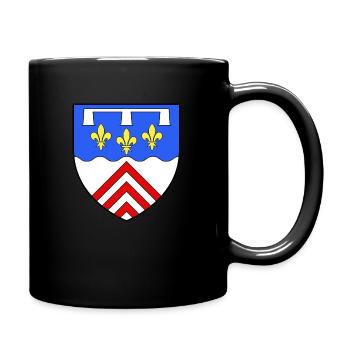 Blason lys département français Eure et Loir - Mug uni - noir - Droite