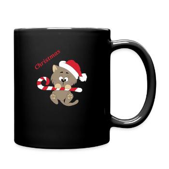 Kätzchen Weihnachten - Tasse einfarbig - Schwarz - Rechts