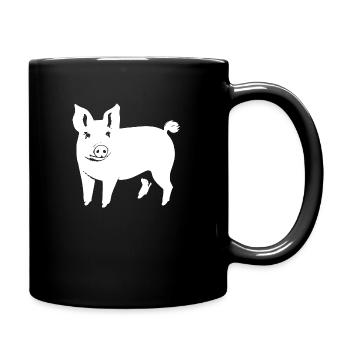 pig sweet pig pigs animal animals 02 - Full Colour Mug - black - Right