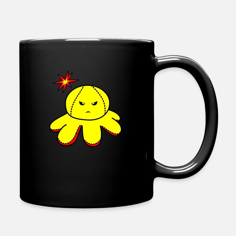 Octopus 2 angry - Full Colour Mug - black