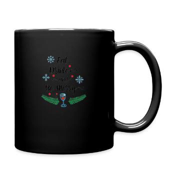 Essen, trinken, fröhlich sein. - Tasse einfarbig - Schwarz - Rechts
