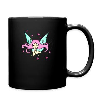 Feenhafte Stille - Tasse einfarbig - Schwarz - Rechts