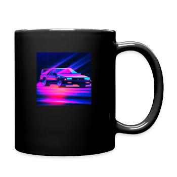 synthwave sports car - Mug uni - noir - Droite