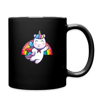Baby Unicorn Rainbow cute cute - Full Colour Mug - black - Right