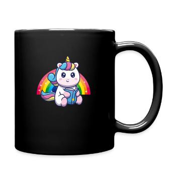 Baby Unicorn Rainbow cute cute - Full Colour Mug - black - Right