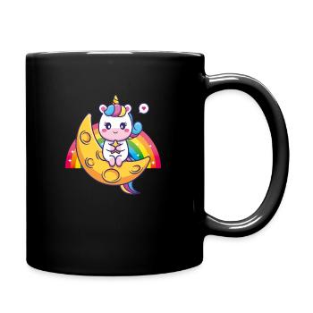 Baby Unicorn Rainbow Cute Cute - Full Colour Mug - black - Right