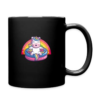 Bébé licorne mignon arc-en-ciel mignon - Mug uni - noir - Droite