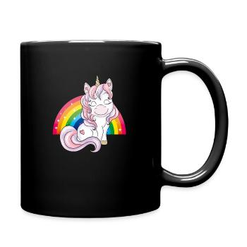 Bébé licorne mignon arc-en-ciel mignon - Mug uni - noir - Droite