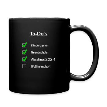 To Do´s Abschlussjahr 2024 Design - Tasse einfarbig - Schwarz - Rechts
