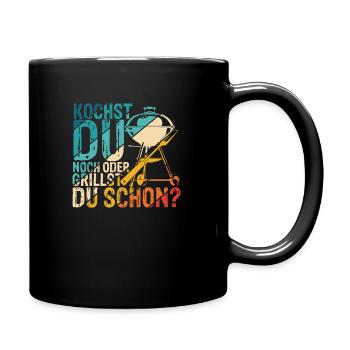 Grillen Besser Als Kochen Fleisch Liebe Geschenk G - Tasse einfarbig - Schwarz - Rechts