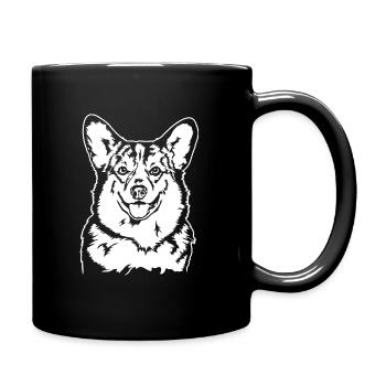 Gallois Corgi Portrait Chien Portrait Chiens Wilsigns - Mug uni - noir - Droite