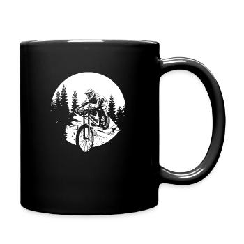 MTB Geschenk Kinder Fahrrad Mountainbike Downhill - Tasse einfarbig - Schwarz - Rechts