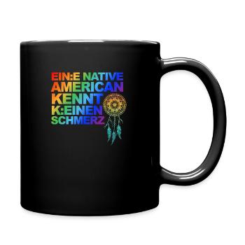 Selbstironie: Woke, Gendern & kulturelle Aneignung - Tasse einfarbig - Schwarz - Rechts
