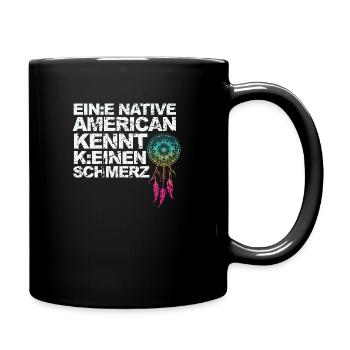 Satire über Gendern und kulturelle Aneignung - Tasse einfarbig - Schwarz - Rechts