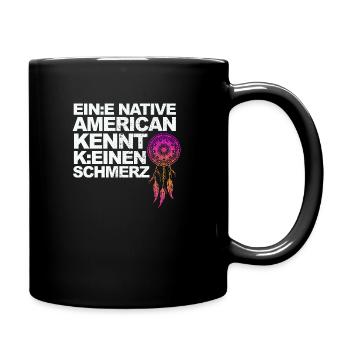 Satire über Gendern und kulturelle Aneignung - Tasse einfarbig - Schwarz - Rechts