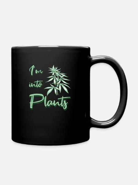 Ich liebe Pflanzen - Canabis - Tasse einfarbig - Schwarz