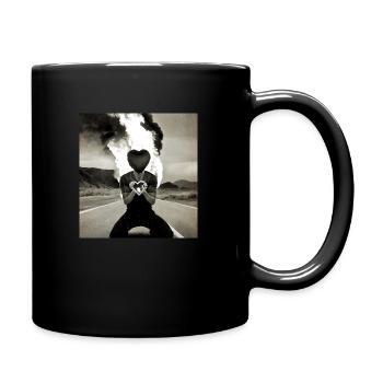 Saint valentin en feu - coeur d'amour - Mug uni - noir - Droite
