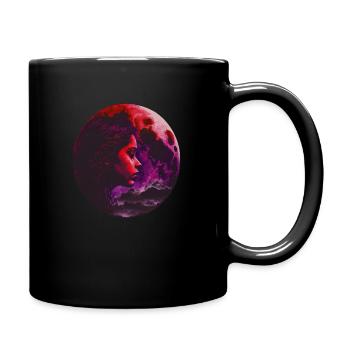 Woman in red Sky, Design 2 - Full Colour Mug - black - Right