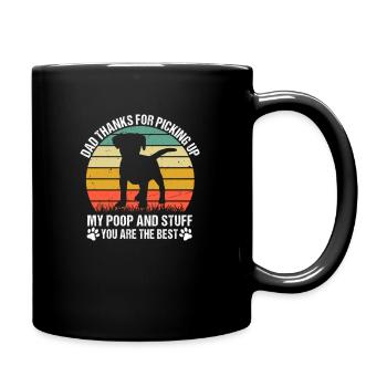 Papa danke, dass du meine und das Zeug abgeholt hast - Tasse einfarbig - Schwarz - Rechts