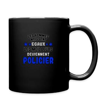 Les meilleurs deviennent Policier - Mug uni - noir - Droite