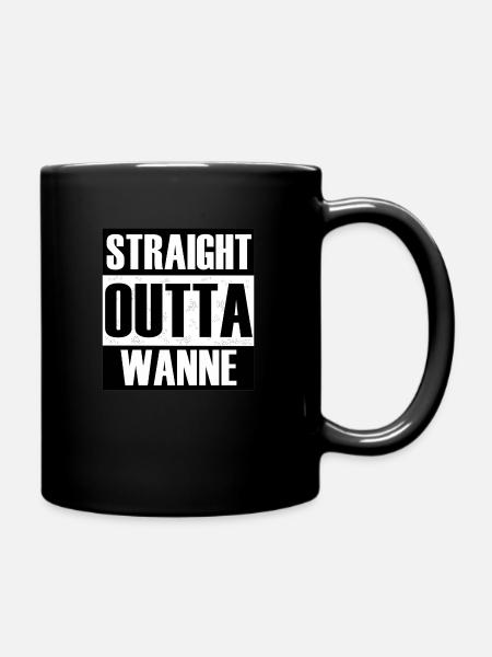 Straight Outta Wanne - Tasse einfarbig - Schwarz
