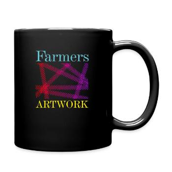 Tracteur fermier agriculteurs oeuvre Art tracteur de pelouse - Mug uni - noir - Droite