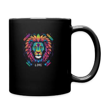 Pride Love Lion - Tasse einfarbig - Schwarz - Rechts