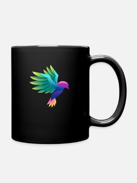 Naturschutz Vogel bunt - Tasse einfarbig - Schwarz