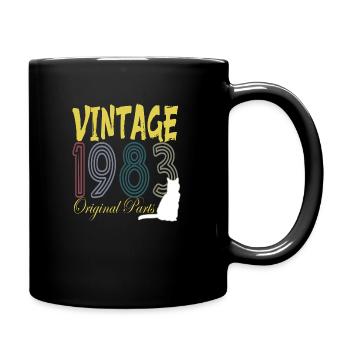 Vintage 1993 Cat sunset - Full Colour Mug - black - Right