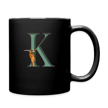 Letter K, Kingfisher - Full Colour Mug - black - Right