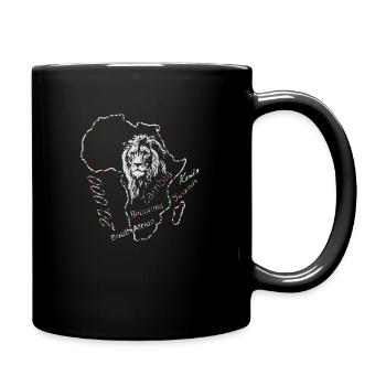 Löwenkopf Afrika Metallic - Tasse einfarbig - Schwarz - Rechts