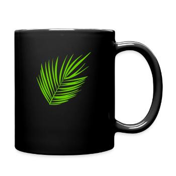 Palm frond right short - Full Colour Mug - black - Right