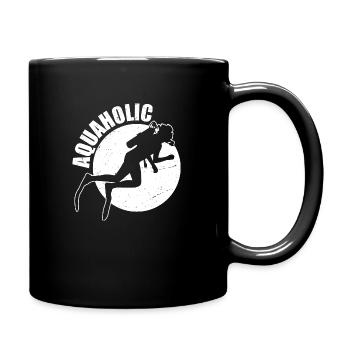 Lustiges Taucher Bild Humor Geschenkidee Aquaholic - Tasse einfarbig - Schwarz - Rechts