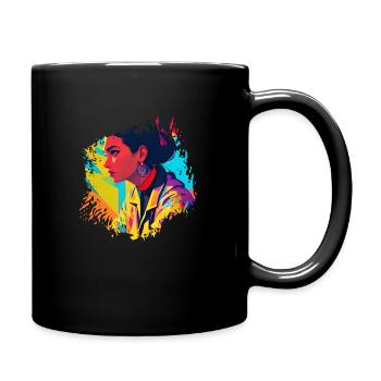 Creative Harmony, Female Artist in Vibrant Colors - Full Colour Mug - black - Right