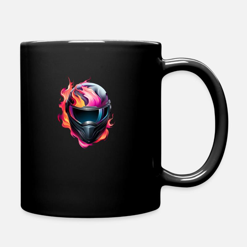 Casque de course brûlant - Mug uni - noir
