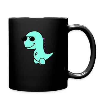 cool dino - Tasse einfarbig - Schwarz - Rechts
