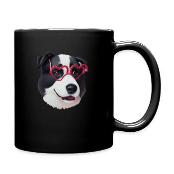 Hund - Tasse einfarbig - Schwarz - Rechts