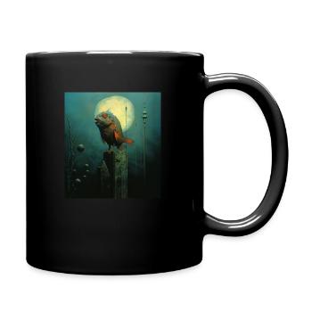 Creepy Fish - Tasse einfarbig - Schwarz - Rechts