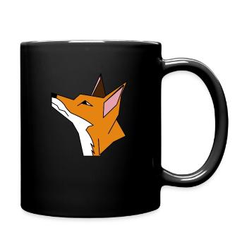 dR FucHs xD Logo Farbe - Tasse einfarbig - Schwarz - Rechts