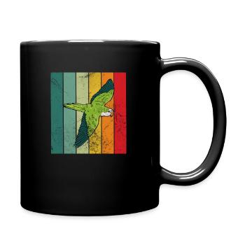 Quaker parrot retro - Tasse einfarbig - Schwarz - Rechts