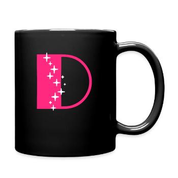 Buchstabe D Glitzer - Tasse einfarbig - Schwarz - Rechts