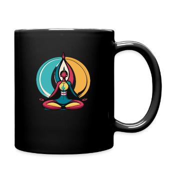 Yoga / Schamanische Meditation - Tasse einfarbig - Schwarz - Rechts