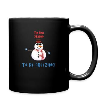 Weihnachts-Schneemann Winter-Design - Tasse einfarbig - Schwarz - Rechts