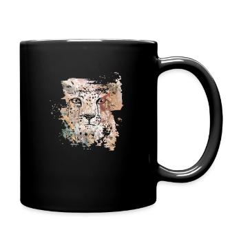 Tête de guépard - Mug uni - noir - Droite