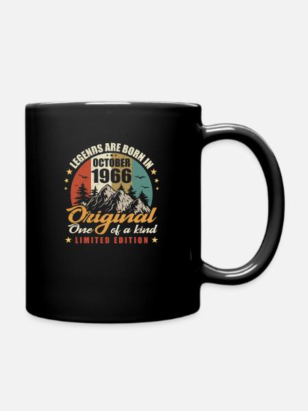 Légendes Sont Nées en Octobre 1966, Original 1966 - Mug uni - noir