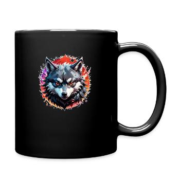 Wolf Tattoo - Full Colour Mug - black - Right